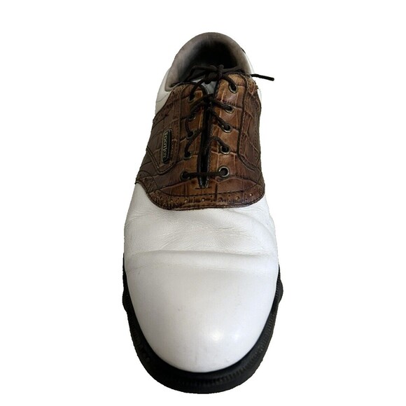 Dryjoy Men\'s Golf Shoes 9 1/2W 53712 E.C.L Leather System White And Brown main image 6